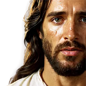Jesus Face With Tears PNG 06292024