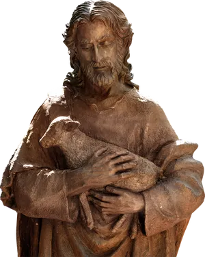Jesus Statue Holding Lamb