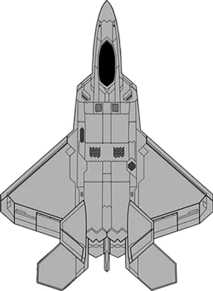 Jet Fighter Top View Vector PNG image