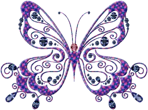 Jeweled Butterfly Artwork PNG image