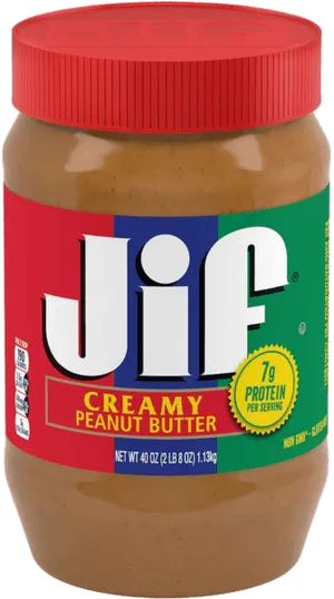 Jif Creamy Peanut Butter Jar PNG image