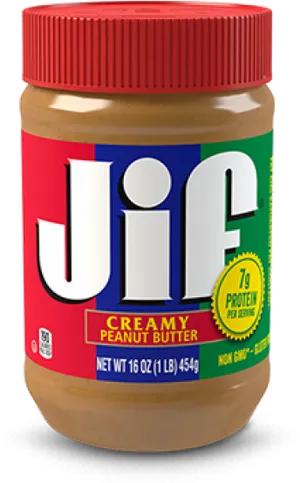 Jif Creamy Peanut Butter Jar PNG image