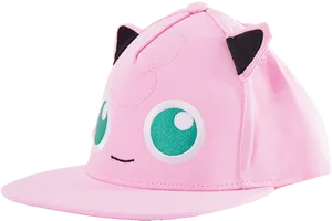 Jigglypuff Themed Pink Baseball Cap PNG image