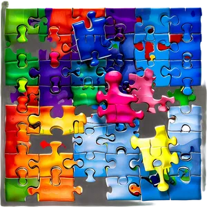 Jigsaw Puzzle Completion Celebration PNG Fkd