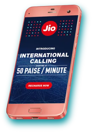 Jio International Calling Advert Mobile PNG image