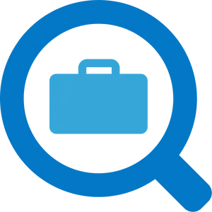 Job Search Magnifying Glass Icon PNG image