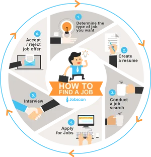 Job Search Process Infographic PNG image