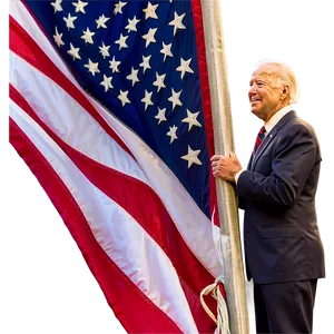 Joe Biden And Flag PNG Myu PNG