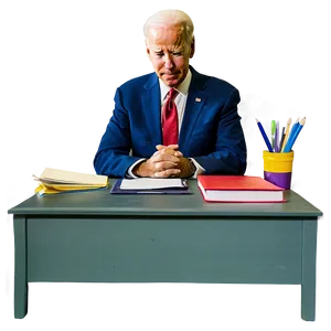 Joe Biden At Desk Png 05212024 PNG image