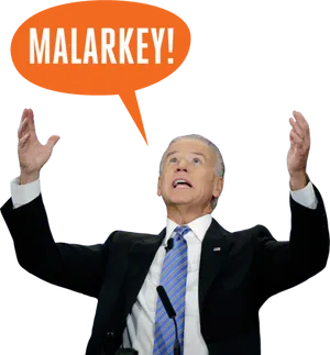 Joe Biden Malarkey Expression PNG image
