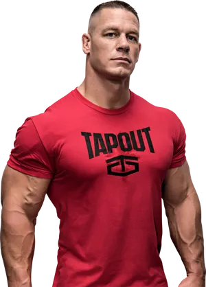John Cena Red Tapout Shirt PNG image