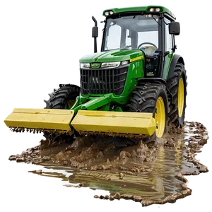 John Deere Tractor In Mud Action PNG Dkj95 PNG
