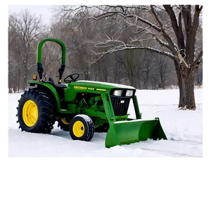 John Deere Tractor In Winter Scene PNG Aed