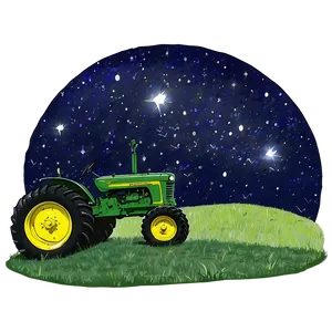 John Deere Tractor Under The Stars PNG 06262024