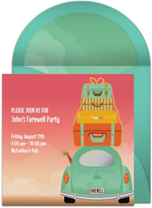 Johns Farewell Party Invitation PNG image