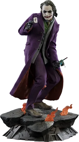 Joker Figure With Card PNG image