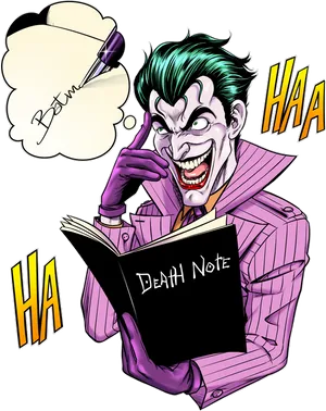 Joker_with_ Death_ Note PNG image