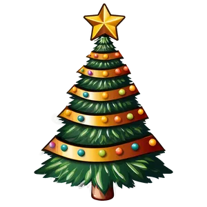 Jolly Christmas Tree Illustration PNG 06252024