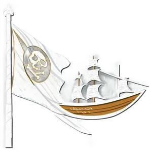 Jolly Roger Flagand Pirate Ship PNG