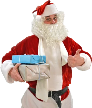 Jolly Santa Clauswith Gifts PNG image