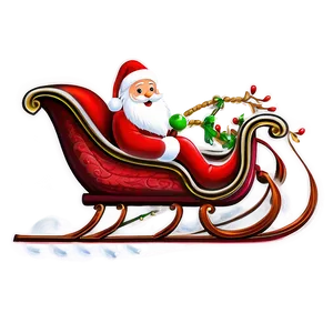 Jolly Santa In Sleigh Png Mna PNG image