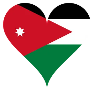 Jordan Flag Heart Shaped