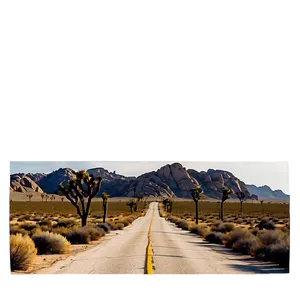 Joshua Tree Desert Road Png Psd PNG image