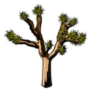 Joshua Tree Outline Sketch PNG Sqr