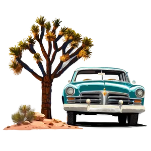 Joshua Tree Road Trip Scene PNG Wbd23 PNG