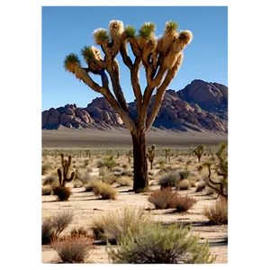 Joshua Tree With Desert Animals PNG Bqa79 PNG