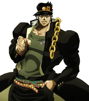 Jotaro Kujo Pointing Pose PNG image