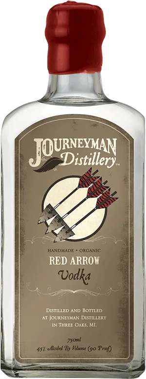 Journeyman Distillery Red Arrow Vodka Bottle PNG image
