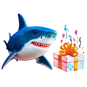 Joyful Birthday Shark Scene Png 06292024 PNG image