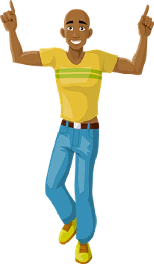 Joyful Cartoon Man Dancing