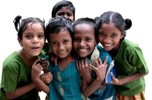 Joyful Children Gathering PNG image