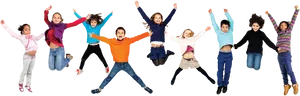 Joyful Children Jumping In Air PNG image