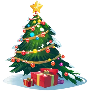 Joyful Christmas Tree Cartoon Png 22 PNG image