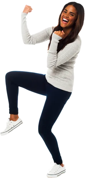 Joyful Dance Pose Casual Outfit.png PNG image