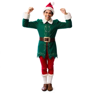 Joyful Elf Celebrating PNG Pao48