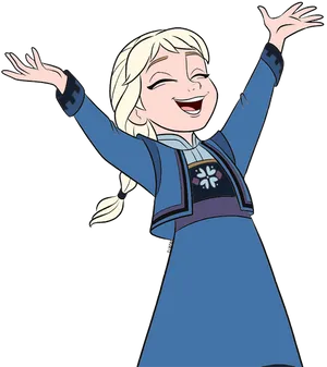 Joyful Elsa Animated Character PNG image