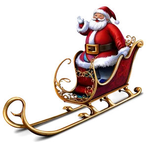 Joyful Santa Sleigh PNG Chm PNG
