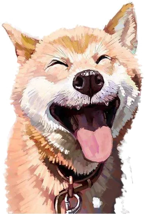 Joyful Shiba Inu Laughing PNG image