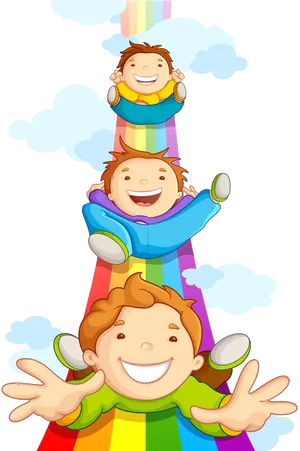 Joyful Sibling Celebration Illustration PNG
