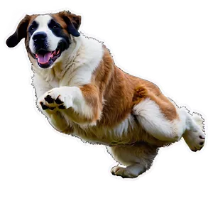 Joyful St Bernard Jump PNG Qnf23 PNG