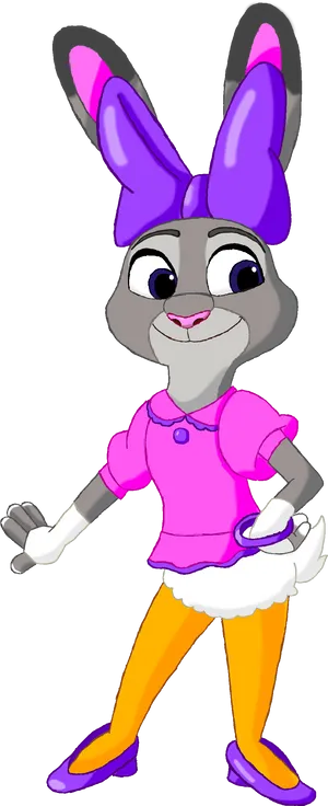 Judy Hopps Cartoon Character Outfit PNG image
