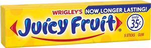 Juicy Fruit Gum Pack Wrigleys PNG image