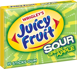 Juicy Fruit Sour Green Apple Gum Pack PNG image