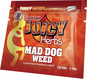 Juicy Herbs Mad Dog Weed Package PNG