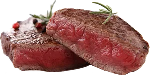 Juicy Medium Rare Steakwith Rosemary PNG image