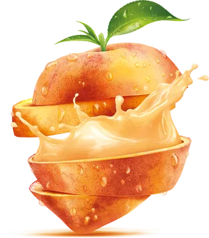 Juicy Peach Splash PNG image